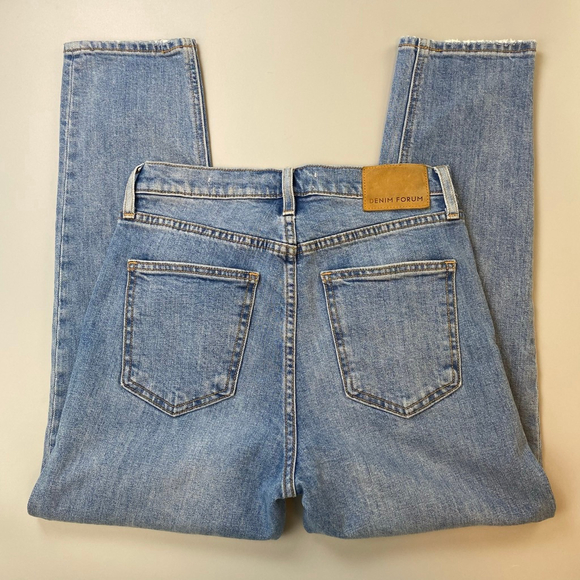Denim Forum Blue Yoko High Rise Slim Jeans Women's 28 Aritzia Cute Organic Chic - Picture 3 of 16